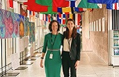 Ali Groves and Sarah Bowler at the WHO meeting in Geneva